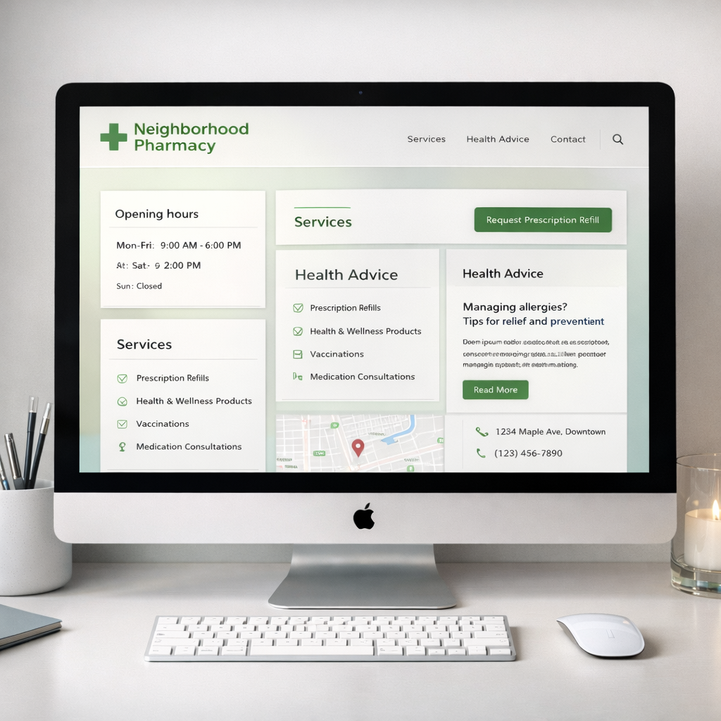 Pharmacy website concept